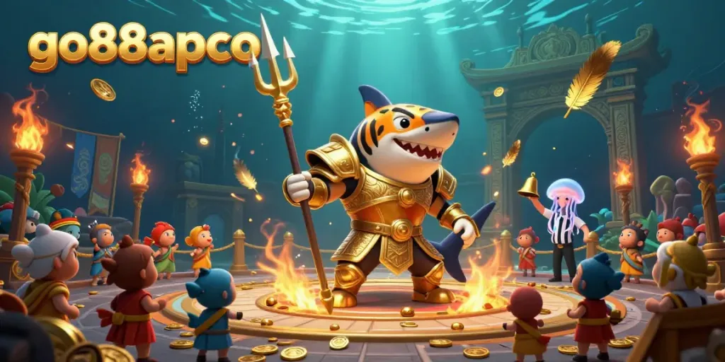 Join the excitement at go88appco with a vibrant underwater casino scene showcasing thrilling gaming action.